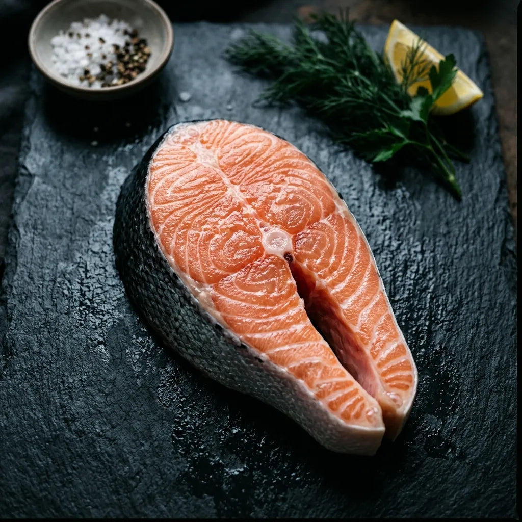 Lachs als Zutat der Rezeptur Lachs & Huhn mit Reis & Kräutern