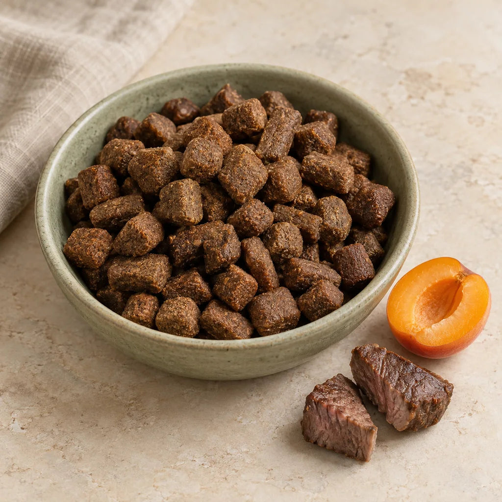 KI-generiertes Symbolbild zur Rezeptur Snack Hirsch & Aprikose